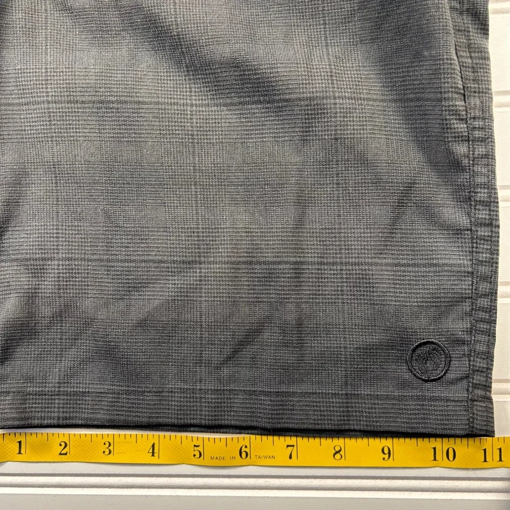 Hang Ten Hybrid Shorts Mens 32 Charcoal Grey Glen Plaid Walk Boardshorts